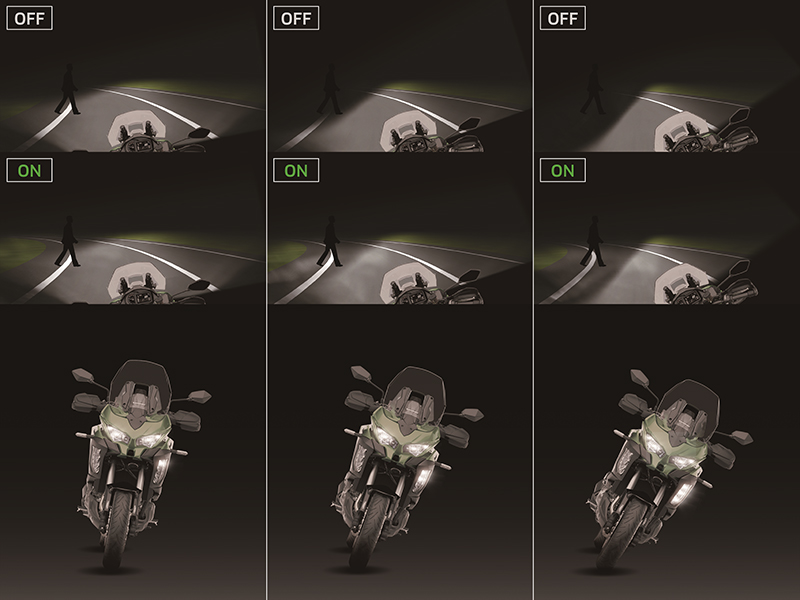 Kawasaki Versys 1000 SE LTpl cornering light illo